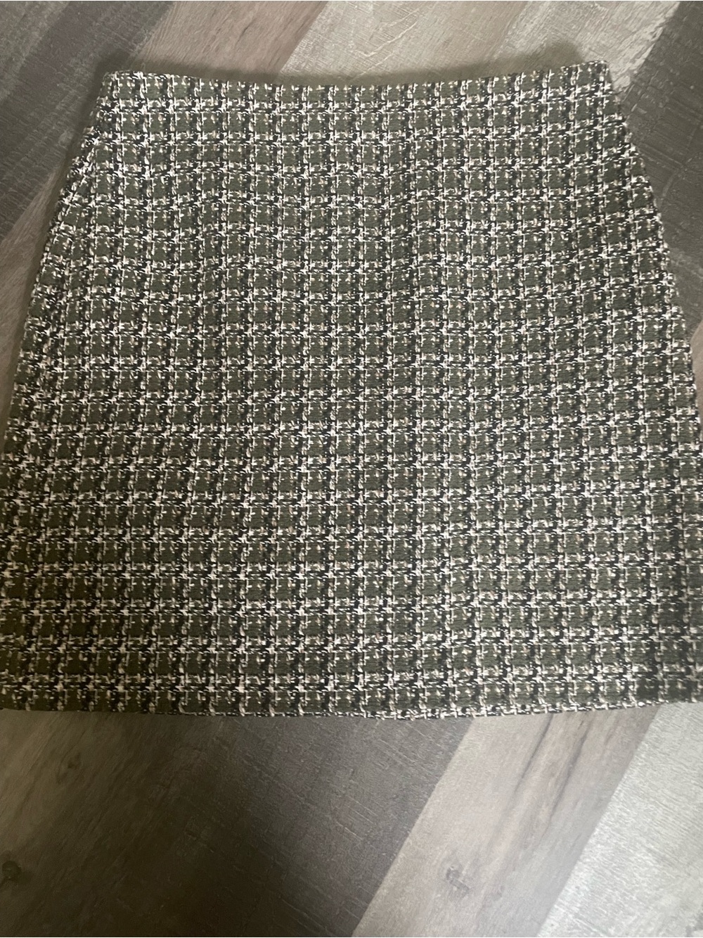 RW&CO. Kaki Black and White& Tan Tweed Mini Skirt